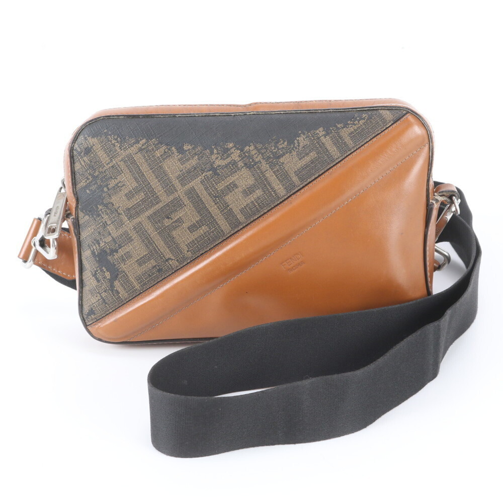 Fendi Zucca 7M0286 Leather Shoulder Bag Messenger Tote for Men